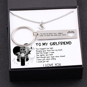 Heart Necklace & Keychain Gift Set - To My Girlfriend - I'd Give You My Best Day Ever - Gnc13006