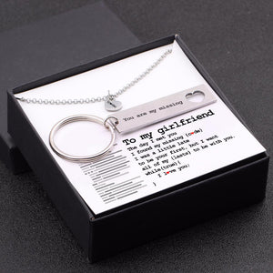 Heart Necklace & Keychain Gift Set - To My Girlfriend - You Are My Missing Code - Gnc13009