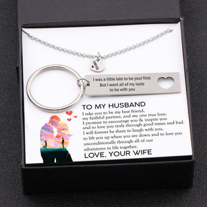 Heart Necklace & Keychain Gift Set - To My Husband, I Take You To Be My One To Love - Gnc14012