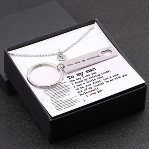 Heart Necklace & Keychain Gift Set - To My Man - You Are My Missing Code - Gnc26030
