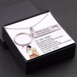 Heart Necklace & Keychain Gift Set - To My Wife - Never Forget That I Love You - Gnc15004