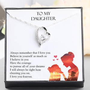 Heart Necklace - To My Daughter - I Will Always Be Right Here Cheering You On - Gnr17012