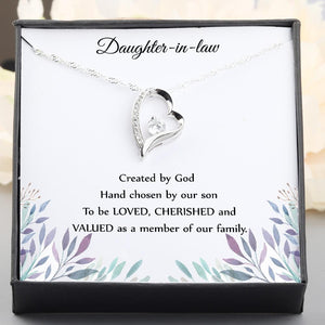 Heart Necklace - To My Daughter-In-Law - Valued As A Member Of Our Family - Gnr17011