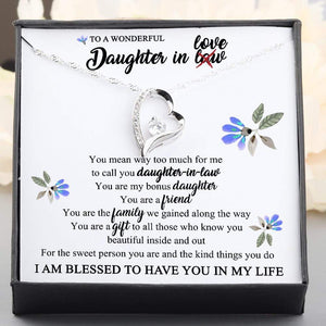 Heart Necklace - To My Daughter-In-Law - You Are My Bonus Daughter - Gnr17006