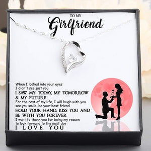 Heart Necklace - To My Girlfriend - Hold Your Hand And Be With You Forever - Gnr13009