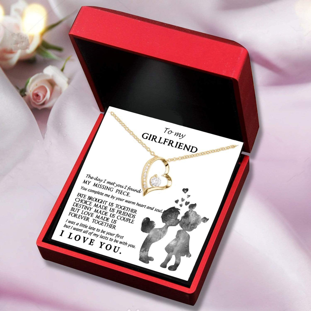 Heart Necklace - To My Girlfriend - You Complete Me By Your Warm Heart - Gnr13005