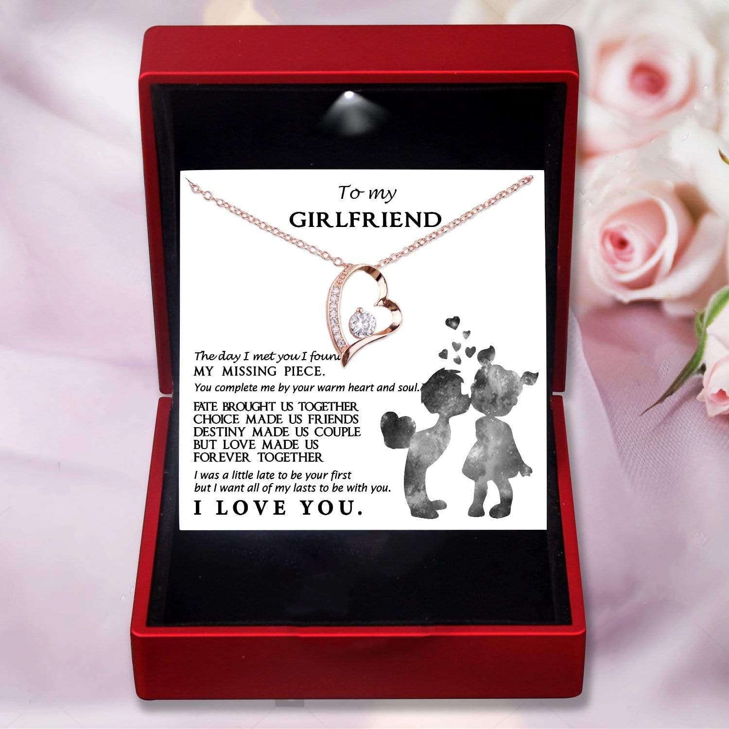 Heart Necklace - To My Girlfriend - You Complete Me By Your Warm Heart - Gnr13005