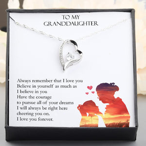 Heart Necklace - To My Granddaughter - I Will Always Be Right Here Cheering You On - Gnr23004