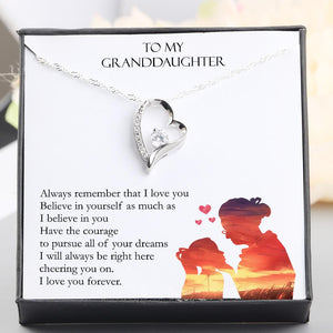 Heart Necklace - To My Granddaughter - I Will Always Be Right Here Cheering You On - Gnr23004