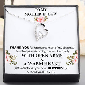 Heart Necklace - To My Mother-In-Law - From Daughter-In-Law - Thank You For Raising The Man Of My Dreams - Gnr19007