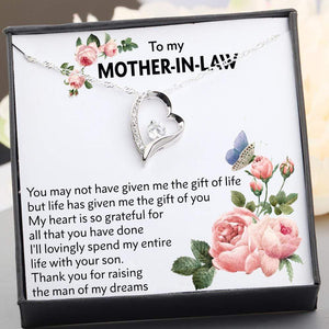 Heart Necklace - To My Mother-In-Law - Thank You For Raising The Man Of My Dreams - Gnr19003