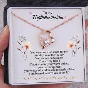 Heart Necklace - To My Mother-In-Law - Thank You For Your Warm Smiles - Gnr19005