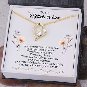 Heart Necklace - To My Mother-In-Law - Thank You For Your Warm Smiles - Gnr19005