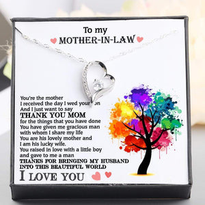 Heart Necklace - To My Mother-In-Law - Thanks For Bringing My Husband Into This World - Gnr19004