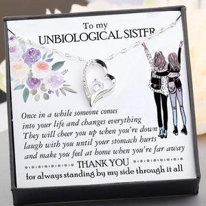 Heart Necklace - To My Unbiological Sister - Thank You For Always Standing By My Side - Gnr33002