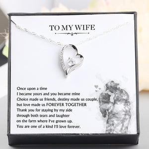 Heart Necklace - To My Wife - Thank You For Staying By My Side Through Both Tears And Laughter - Gnr15026