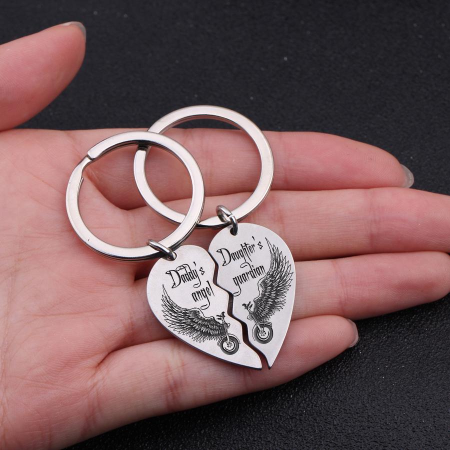 Heart Puzzle Keychain - Daddy's Angel - Daughter's Guardian - Gkf18002