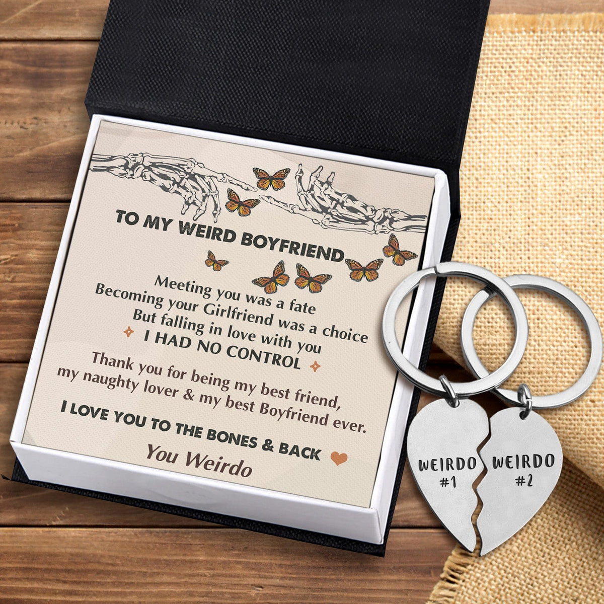 Heart Puzzle Keychain - Skull - To My Boyfriend - I Had No Control - Gkf12001