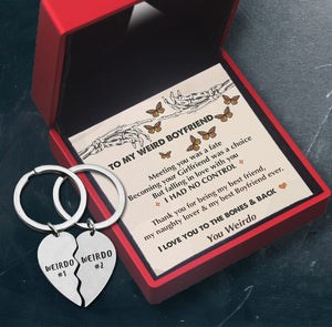 Heart Puzzle Keychain - Skull - To My Boyfriend - I Had No Control - Gkf12001