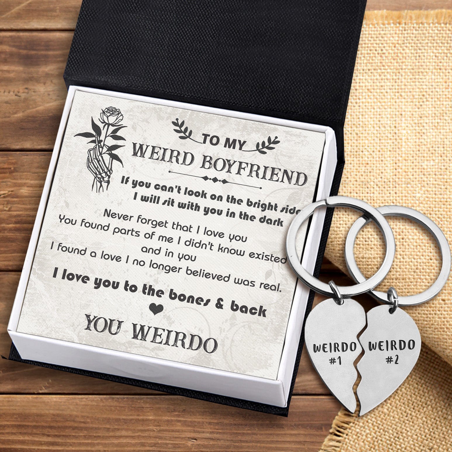 Heart Puzzle Keychain - Skull - To My Boyfriend - Never Forget That I Love You - Gkf12002