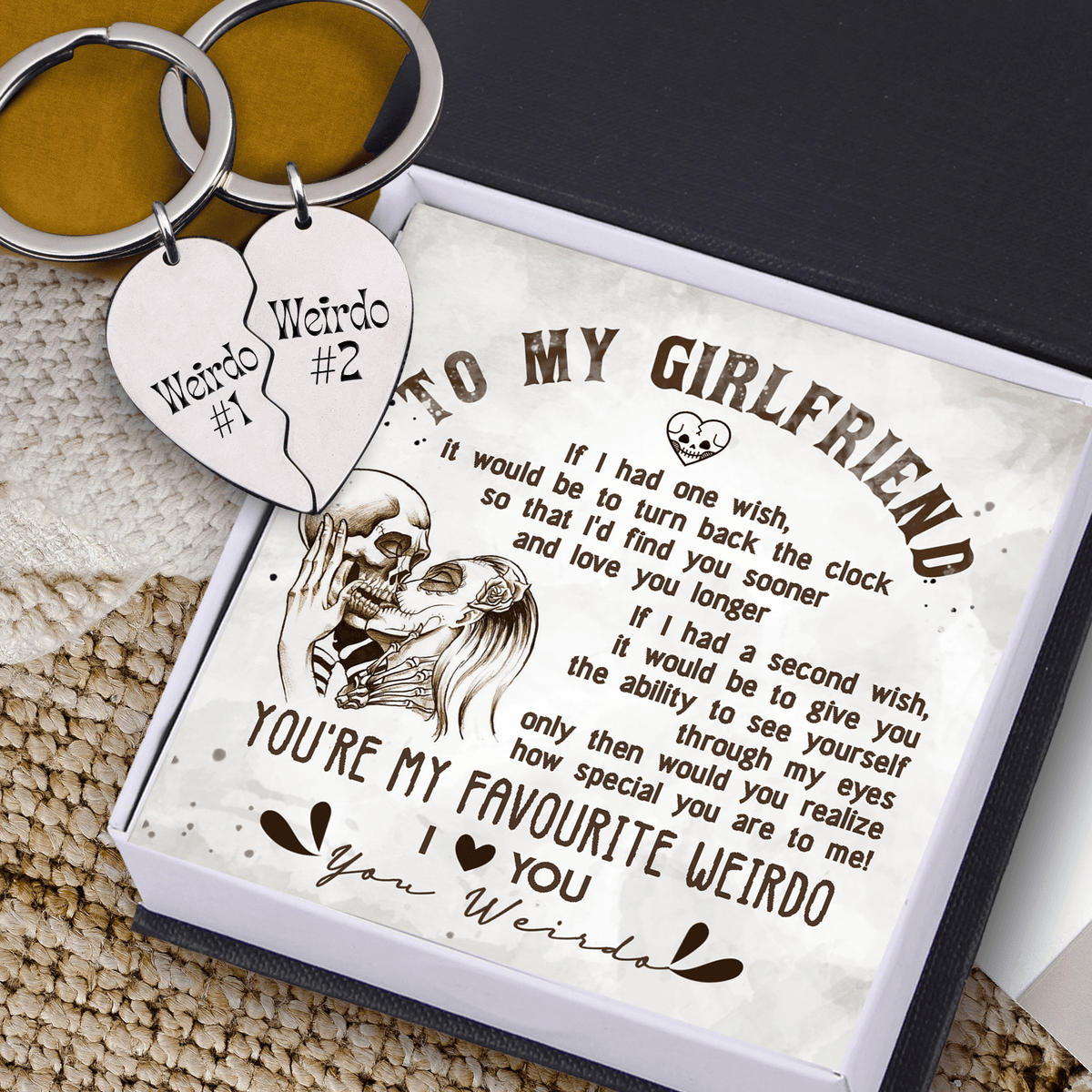 Heart Puzzle Keychain - Skull - To My Girlfriend - How Special You Are To Me - Gkf13001