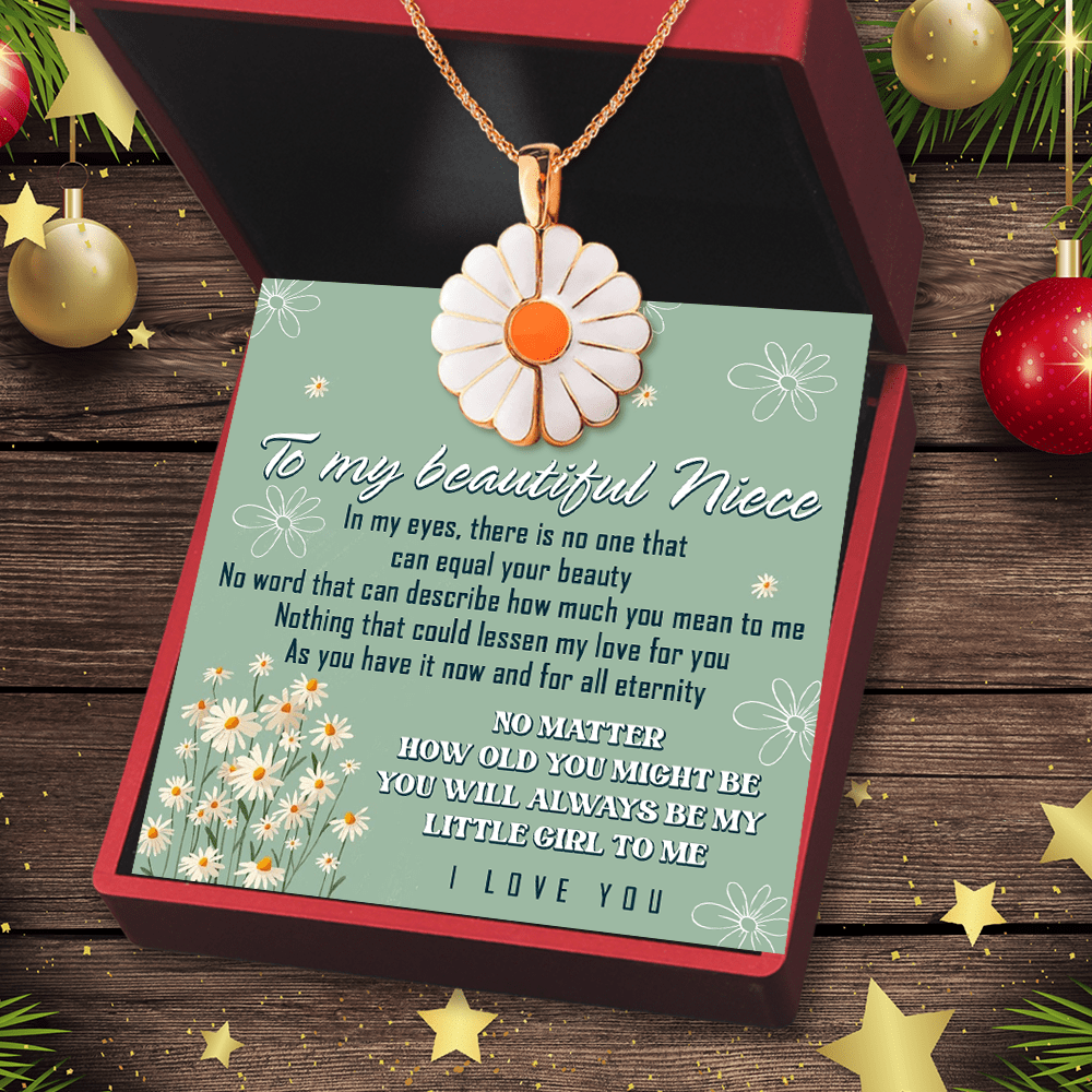 Hidden Message Daisy Necklace - Family - To My Niece - You Will Always Be  My Little Girl To Me - Gngi28005