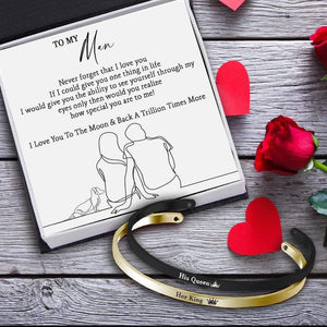 His & Her Couple Bracelet - Dachshund - To My Man - I Love You To The Moon & Back A Trillion Times More - Gbza26005
