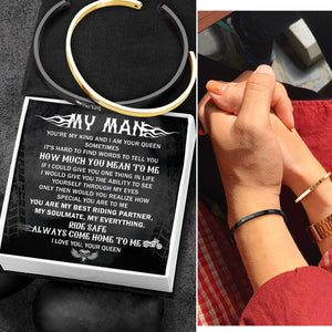 His & Her Couple Bracelet - To My Man -Ride Safe, Always Come Home To Me - Gbza26001