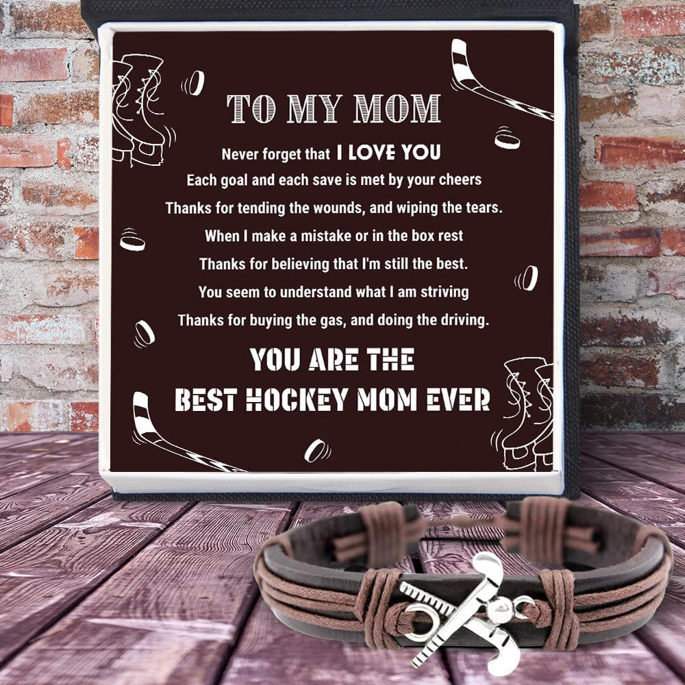 Hockey Leather Bracelet - Hockey - To My Mom - Thanks For Believing That I'm Still The Best - Gbzm19001