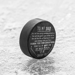 Hockey Puck - Hockey - To My Dad - From Daughter - For All The Early Morning Practices - Gai18006
