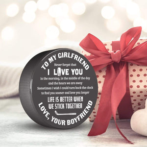 Hockey Puck - Hockey - To My Girlfriend - Never Forget That I Love You - Gai13012