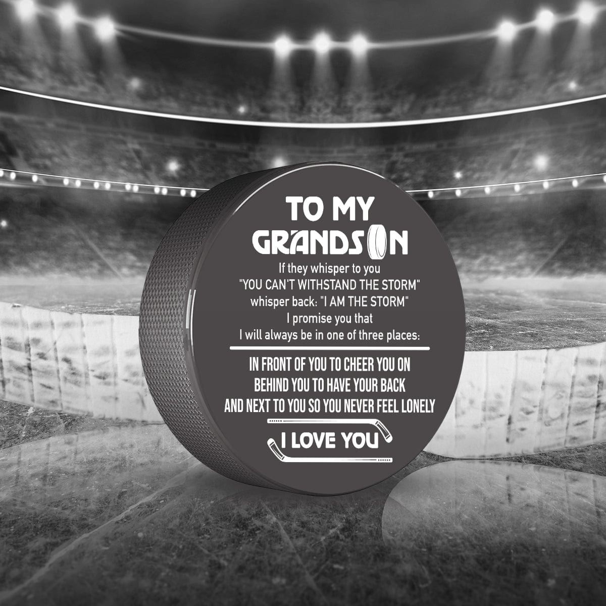 Hockey Puck - Hockey - To My Grandson - I Am The Storm - Gai22008