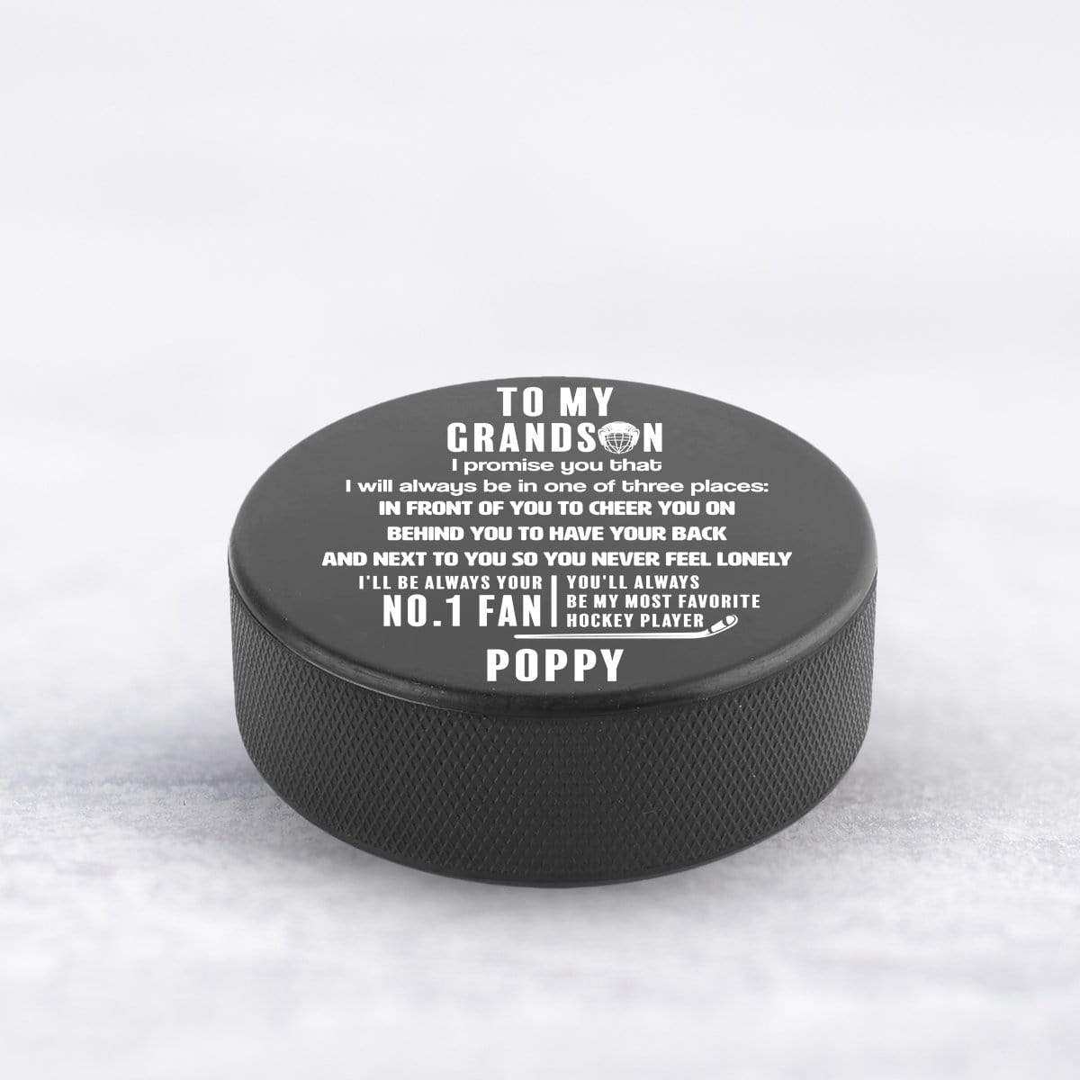 Hockey Puck - Hockey - To My Grandson - My Most Favorite Hockey Player - Gai22001