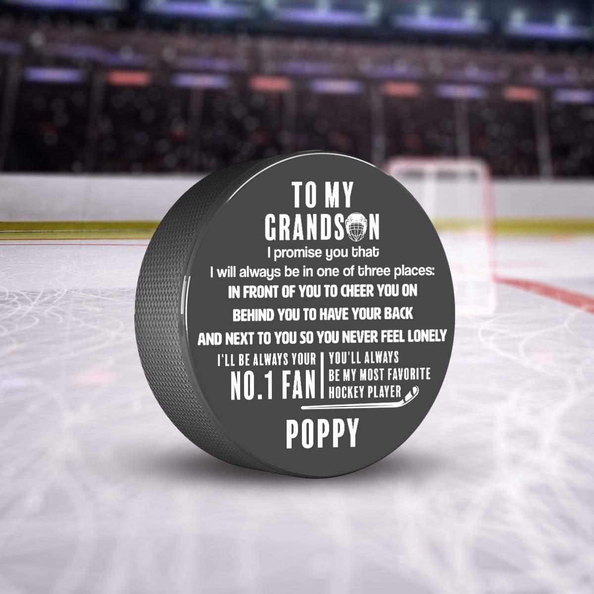 Hockey Puck - Hockey - To My Grandson - My Most Favorite Hockey Player - Gai22001