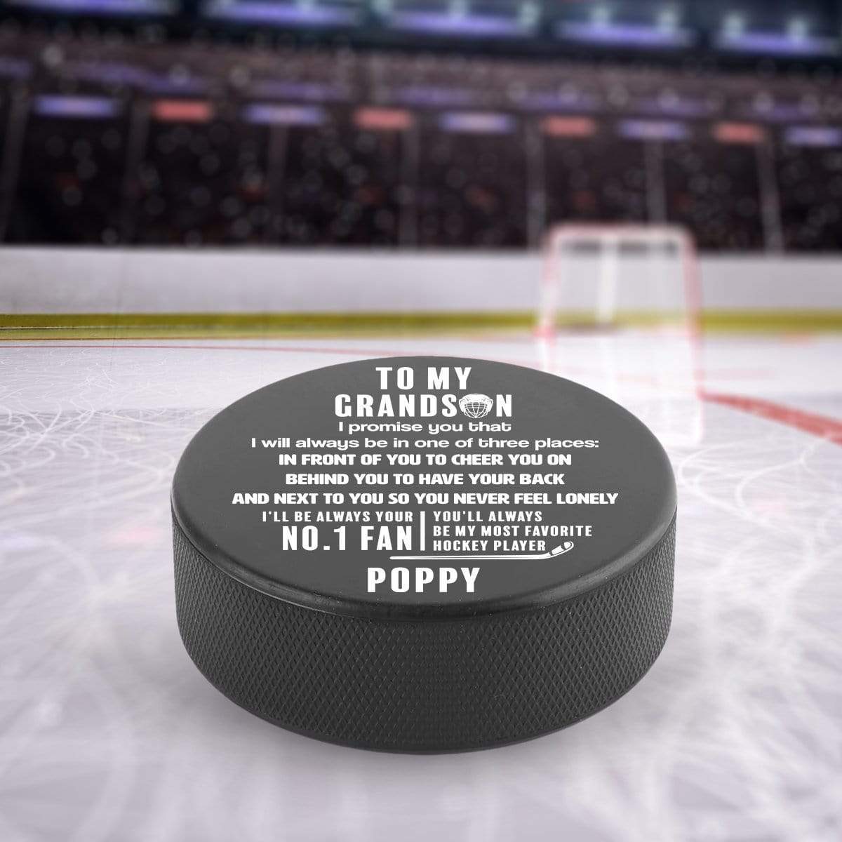 Hockey Puck - Hockey - To My Grandson - My Most Favorite Hockey Player - Gai22001