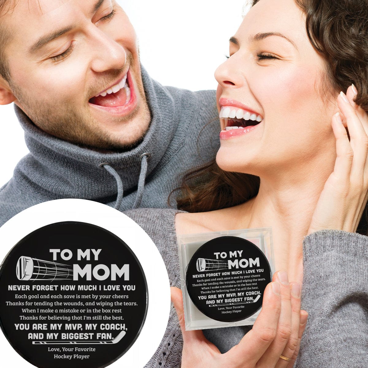 Hockey Puck - Hockey - To My Mom - Each Goal And Each Save Is Met By Your Cheers - Gai19025