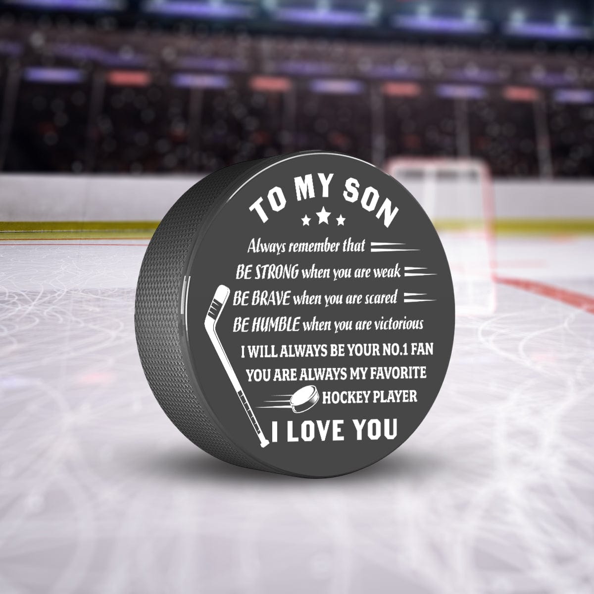 Hockey Puck - Hockey - To My Son - Be Humble When You Are Victorious - Gai16021