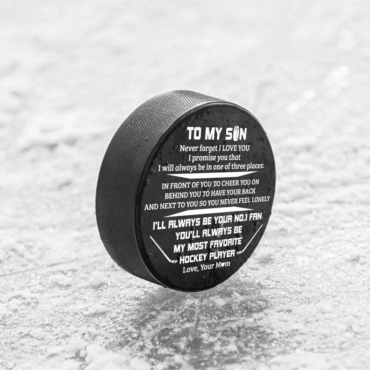 Hockey Puck - Hockey - To My Son - From Mom - Never Forget I love You - Gai16011
