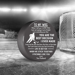 Hockey Puck - Hockey - To My Wife - Life Is Better When We Stick Together - Gai15009