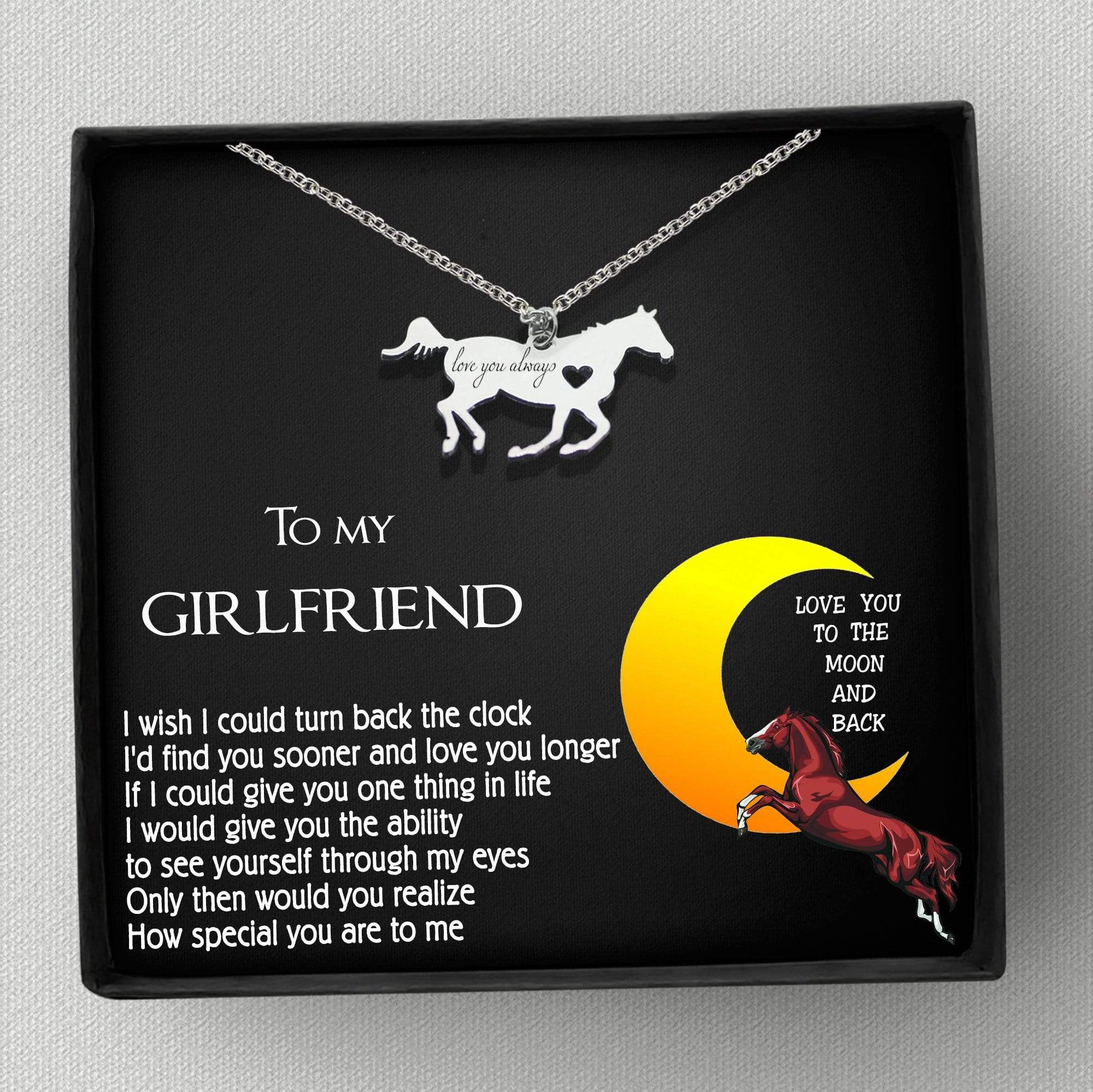 Horse Necklace - To My Girlfriend - Love You To The Moon And Back - Gnu13001