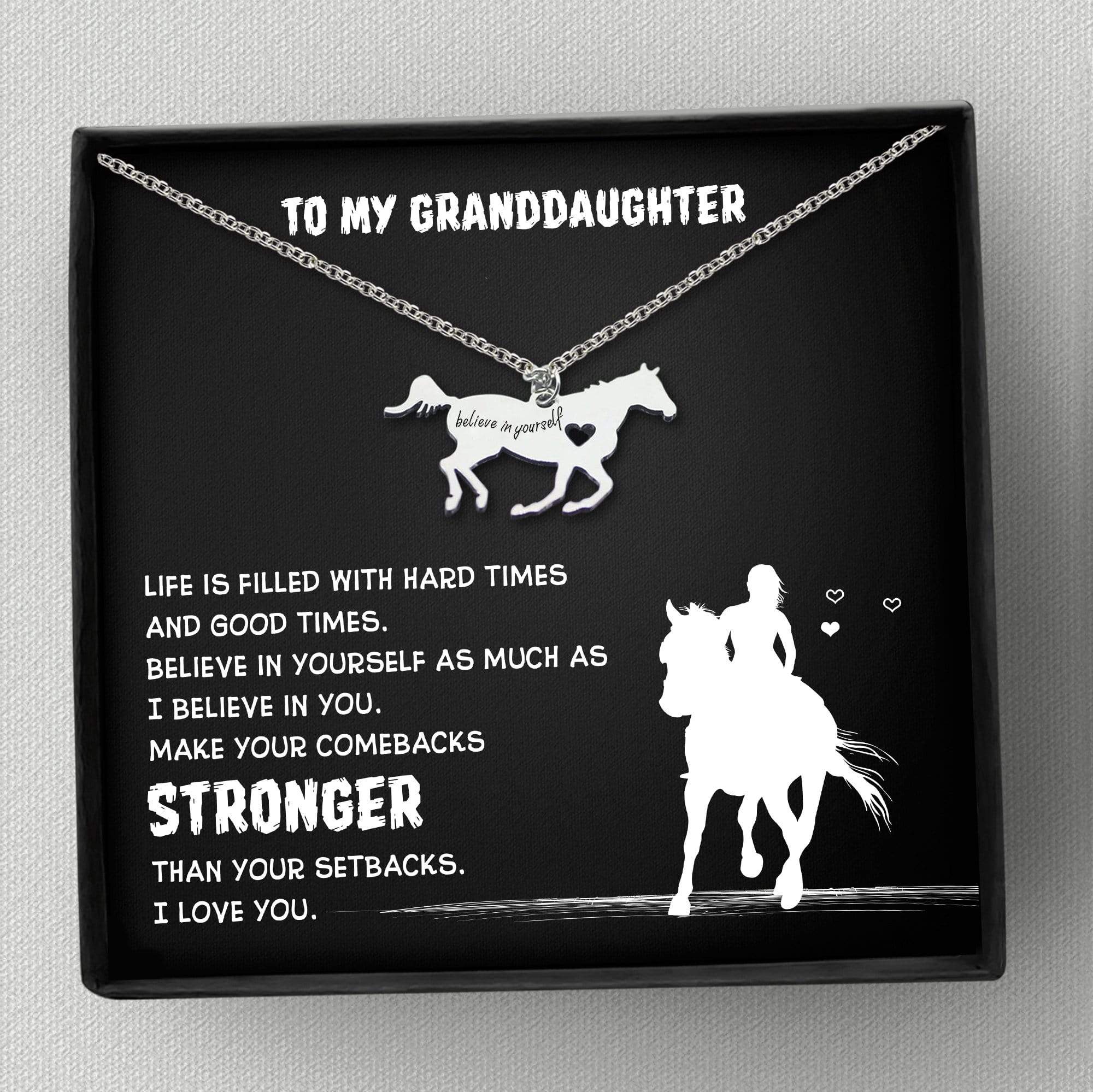 Horse Necklace - To My Granddaughter - Make Your Comebacks Stronger - Gnu23007