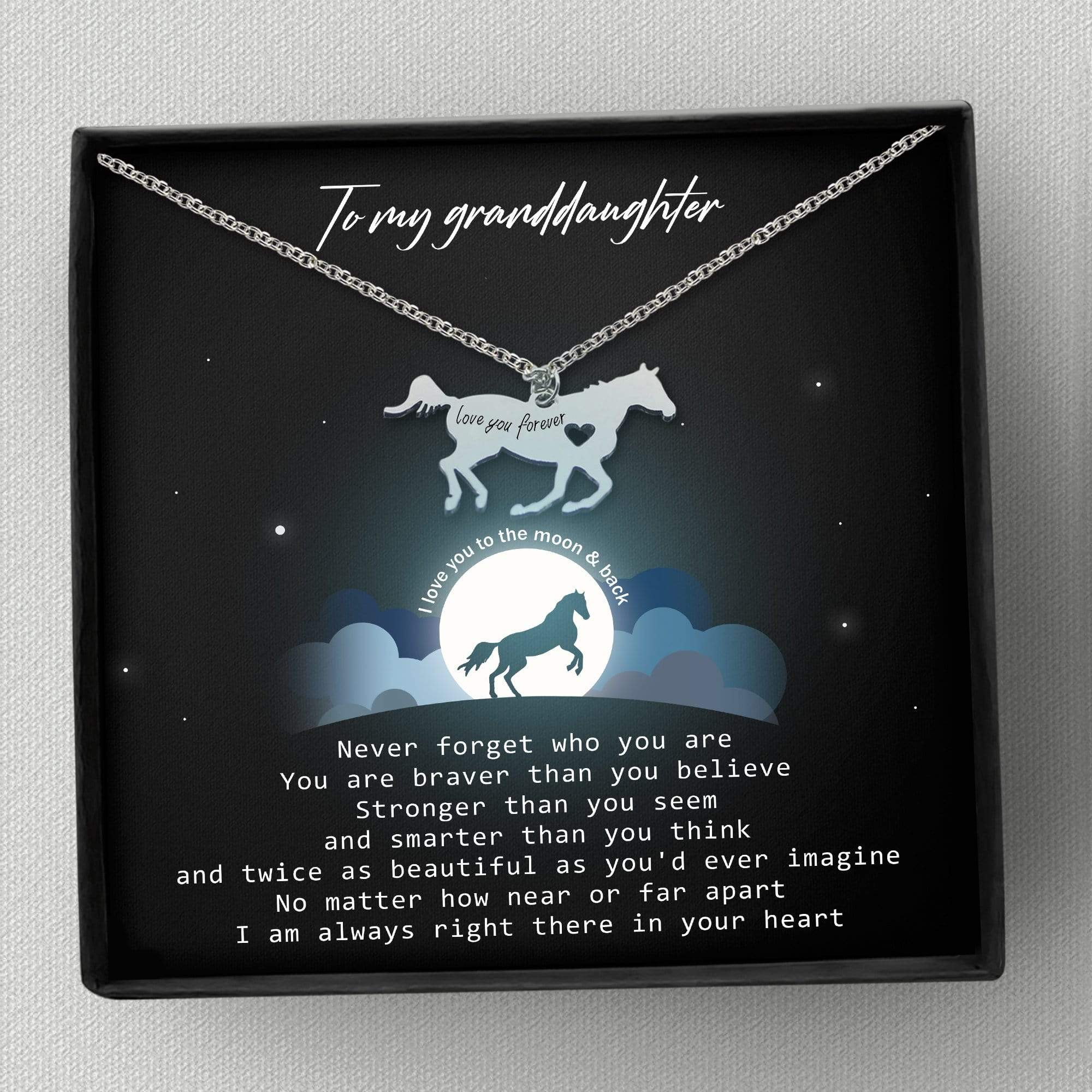 Horse Necklace - To My Granddaughter - Never Forget Who You Are - Gnu23005
