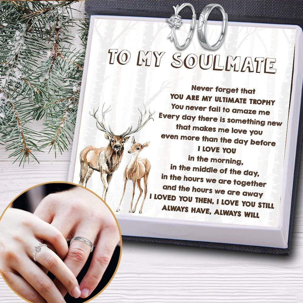 Hunter Couple Rings Adjustable Size - To My Soulmate - You Are My Ultimate Trophy - Grli13001