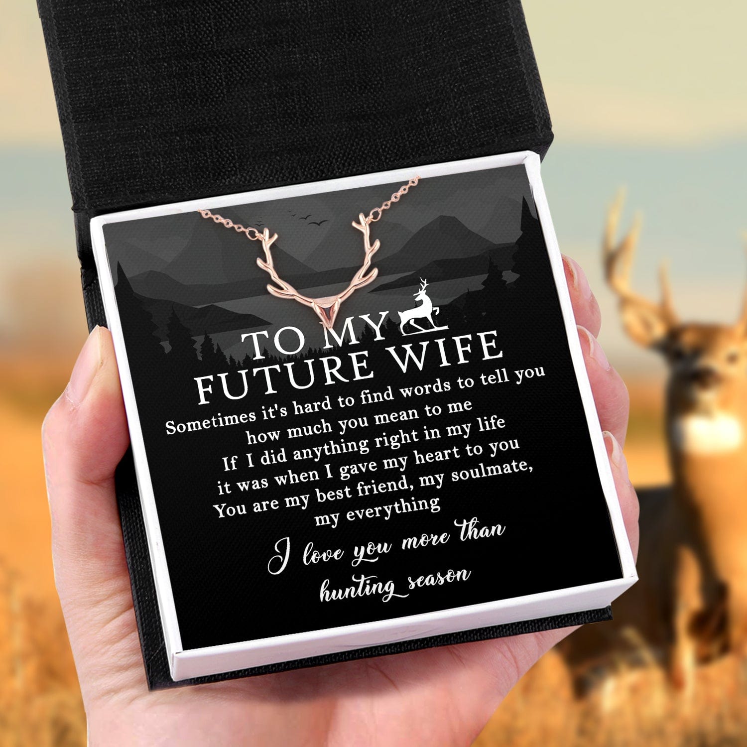 Hunter Necklace - Hunting - To My Future Wife - I Love You More Than Hunting Season - Gnt25017