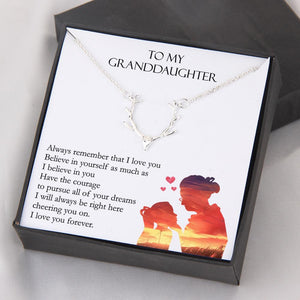 Hunter Necklace - To My Granddaughter - I Will Always Be Right Here Cheering You On - Gnt23002