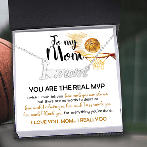 I Love Mom Necklace - Basketball - To My Mom - I Love You - Gnoe19003