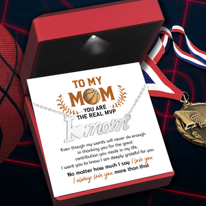 I Love Mom Necklace - Basketball - To My Mom - I Want You To Know I Am Deeply Grateful For You - Gnoe19004