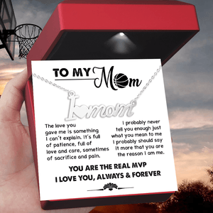 I Love Mom Necklace - Basketball - To My Mom - You Are The Real Mvp - Gnoe19001