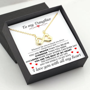 Infinity Heart Necklace - To My Daughter - Whenever Life Tries To Knock You Down - Gna17014