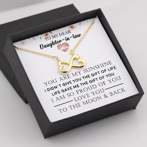 Infinity Heart Necklace - To My Dear Daughter-In-Law, Love You To the Moon And Back - Gna17007